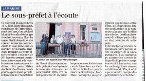 Visite à Lamanère de M. Jean Marc Bassaget, sous-préfet de Céret